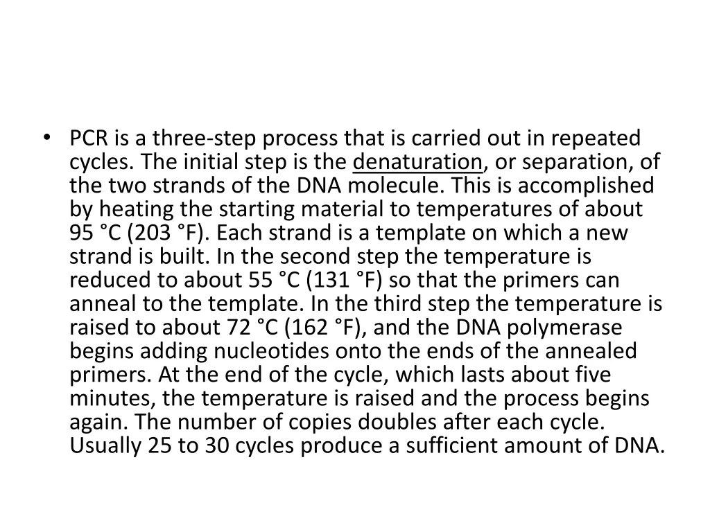 pcr is a three step process that is carried