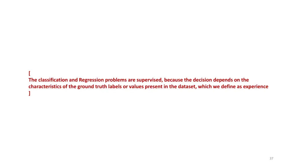 the classification and regression problems