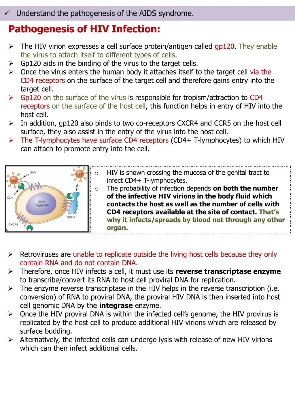 understand the pathogenesis of the aids syndrome