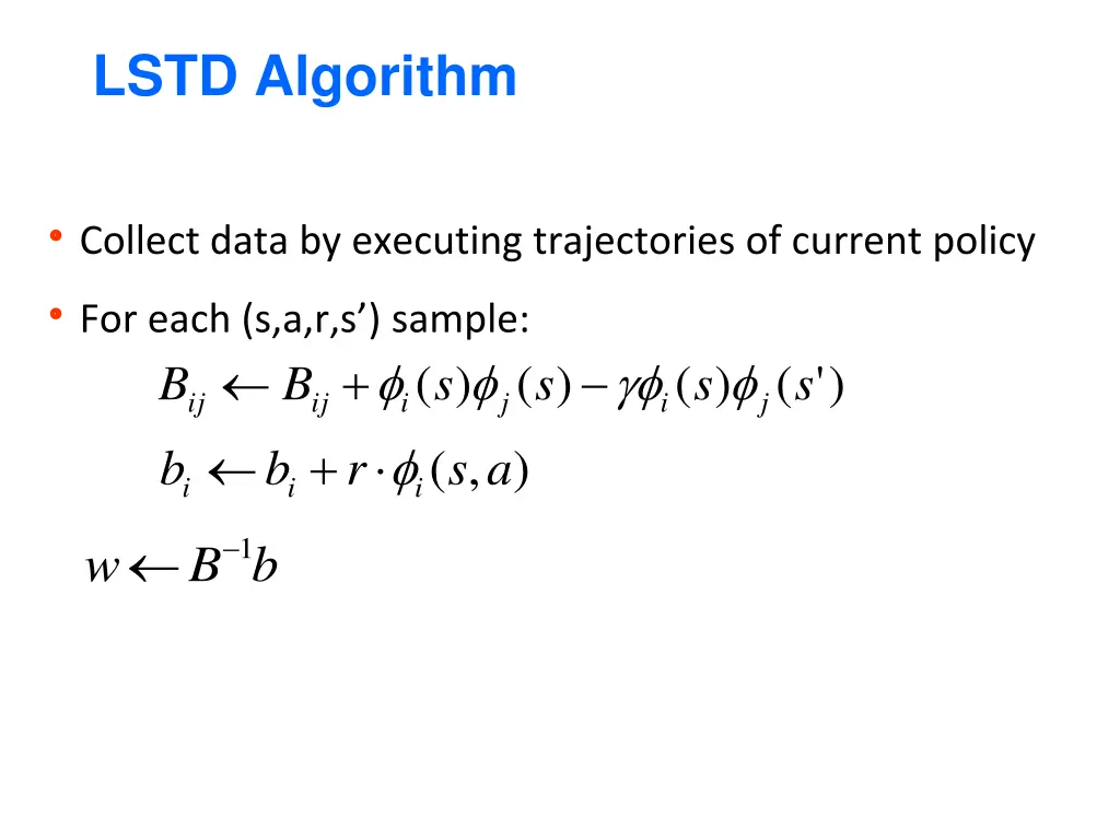 lstd algorithm