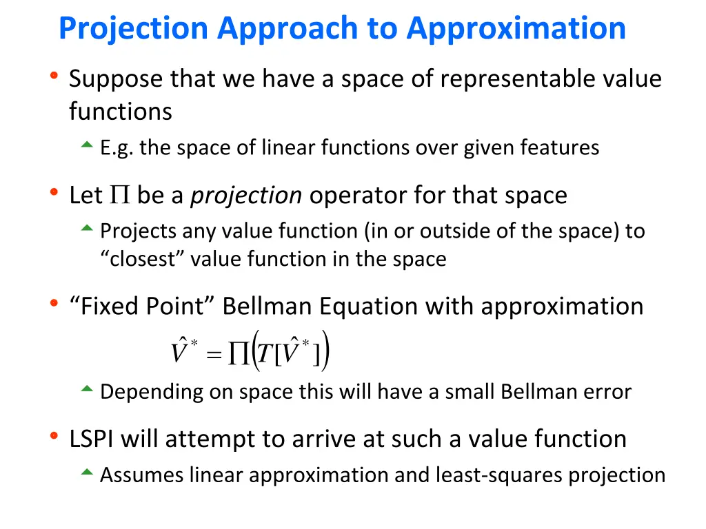 projection approach to approximation 1