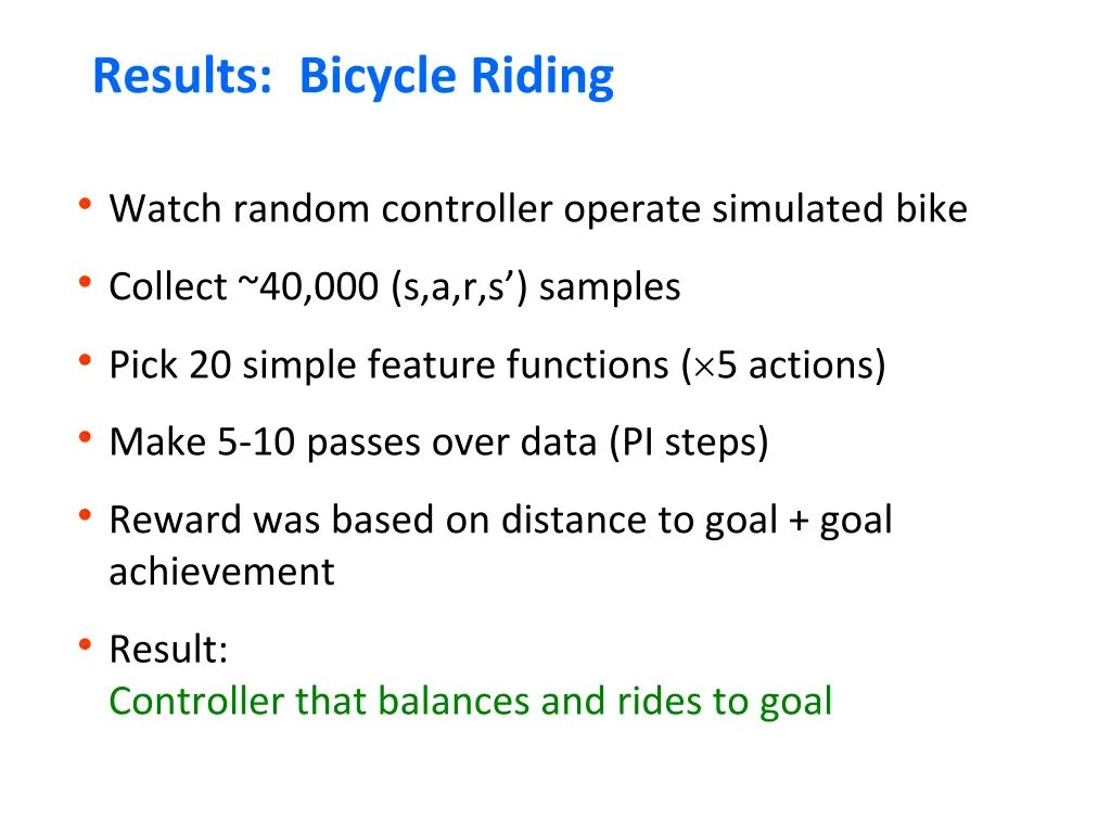 results bicycle riding