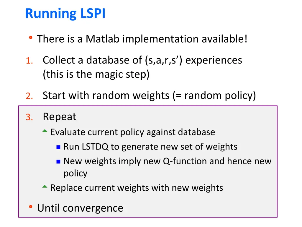 running lspi