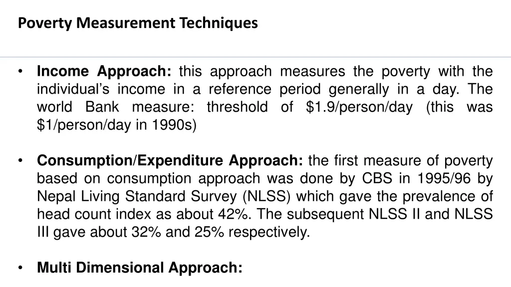 poverty measurement techniques