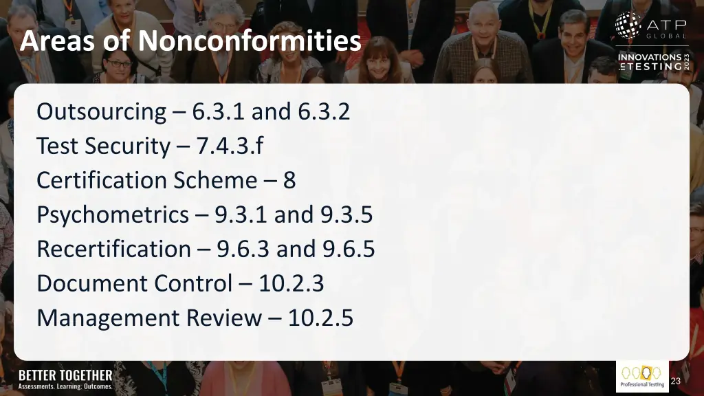 areas of nonconformities