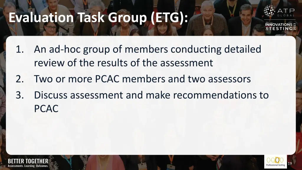 evaluation task group etg