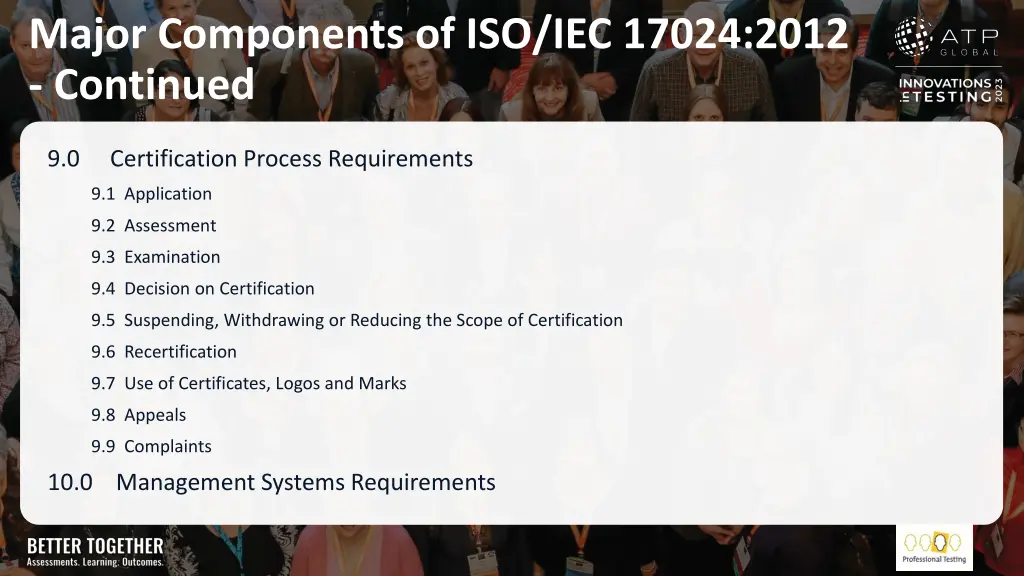 major components of iso iec 17024 2012 continued