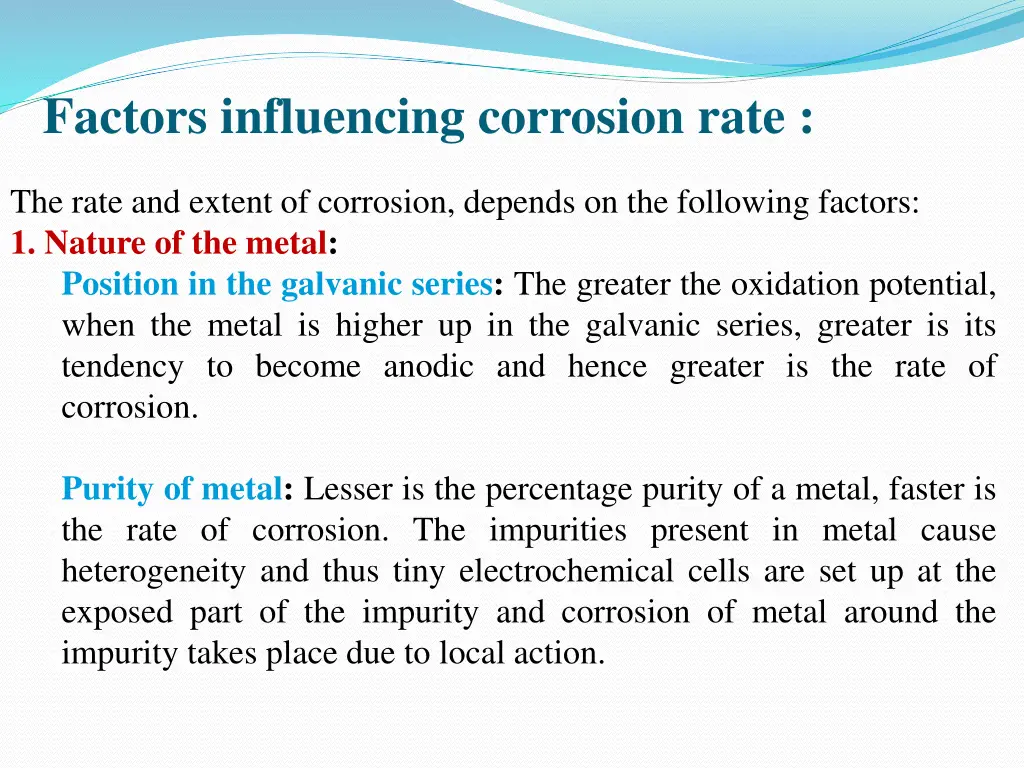 factors influencing corrosion rate