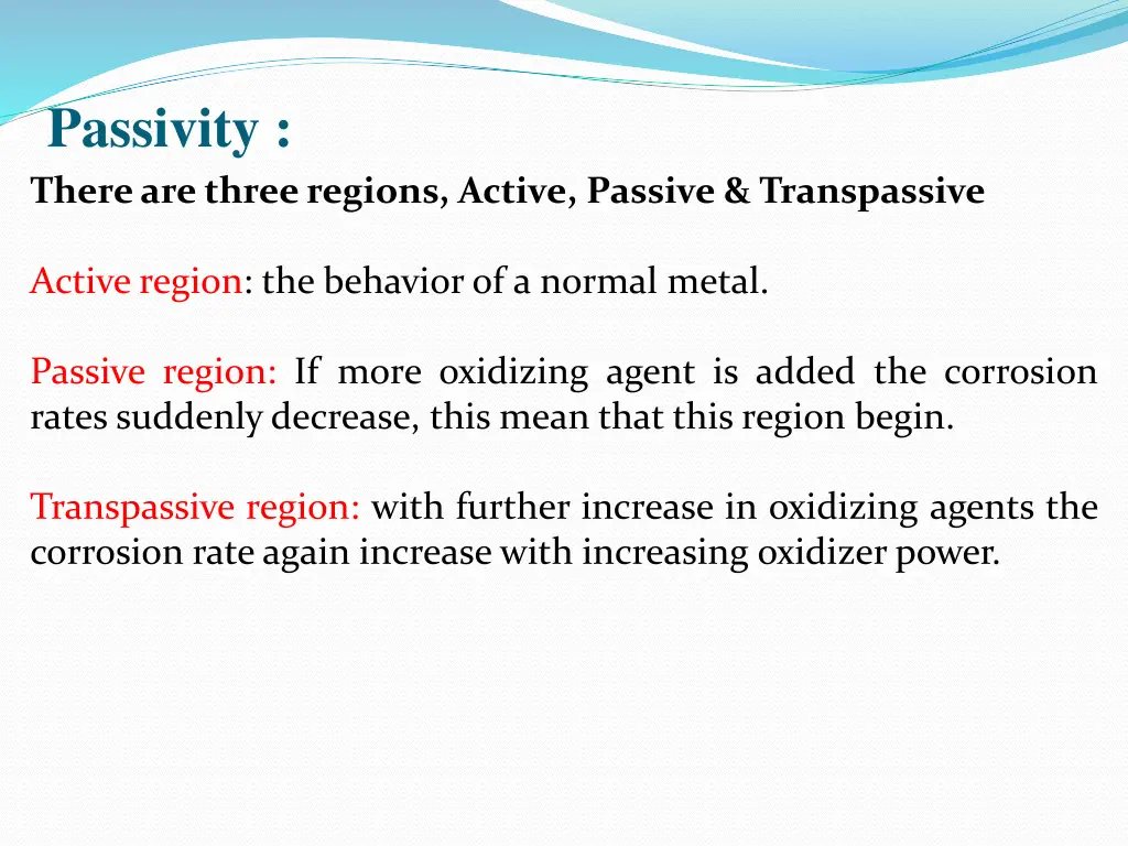 passivity there are three regions active passive