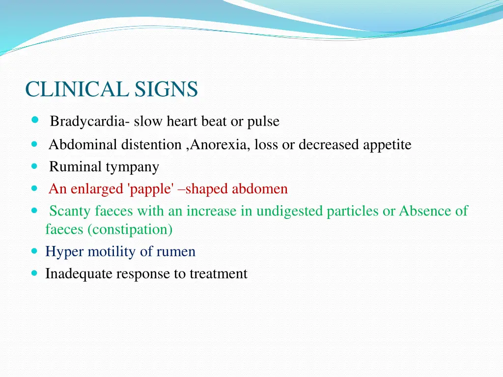 clinical signs