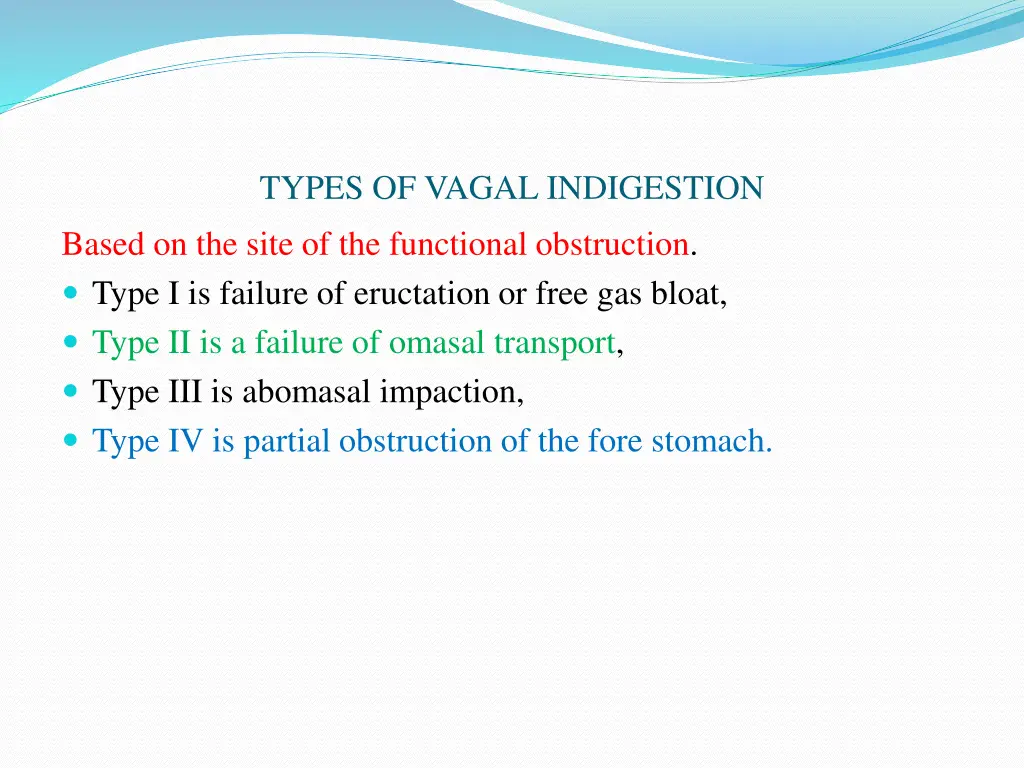 types of vagal indigestion