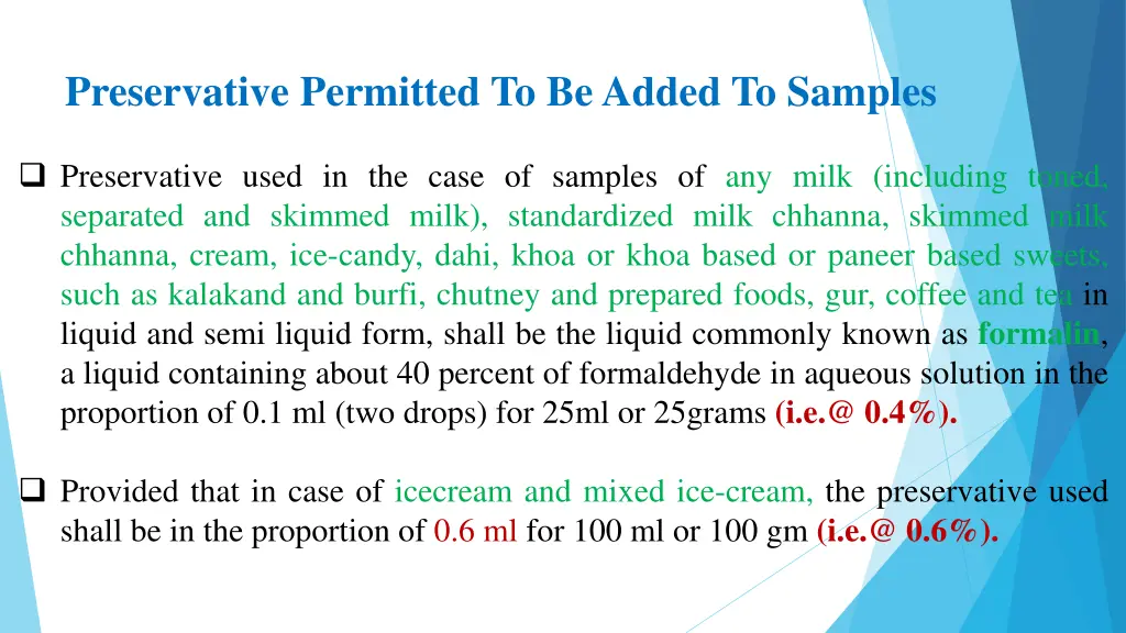 preservative permitted to be added to samples