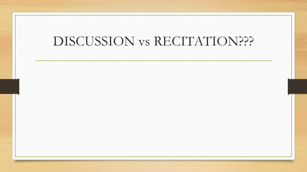 discussion vs recitation