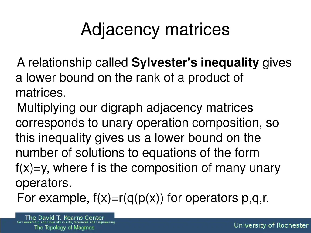 adjacency matrices 2