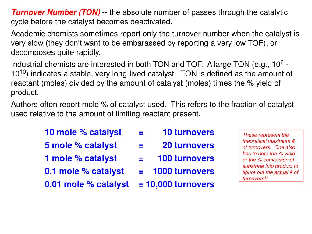 turnover number ton the absolute number of passes