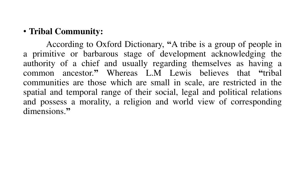 tribal community according to oxford dictionary