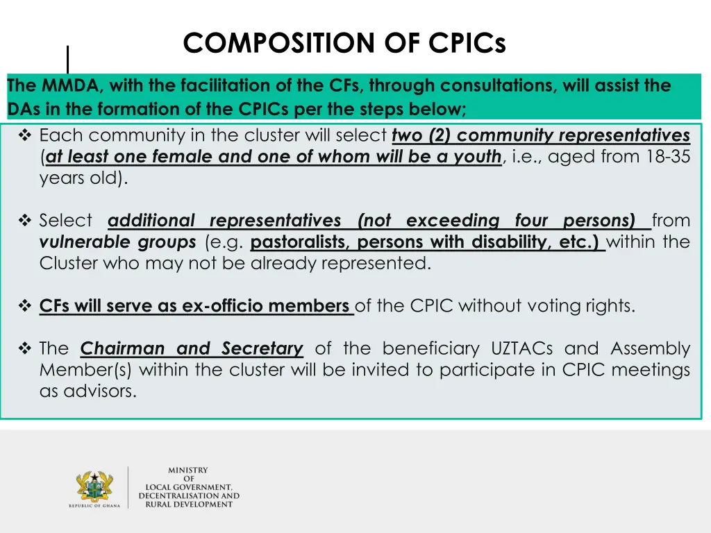 composition of cpics