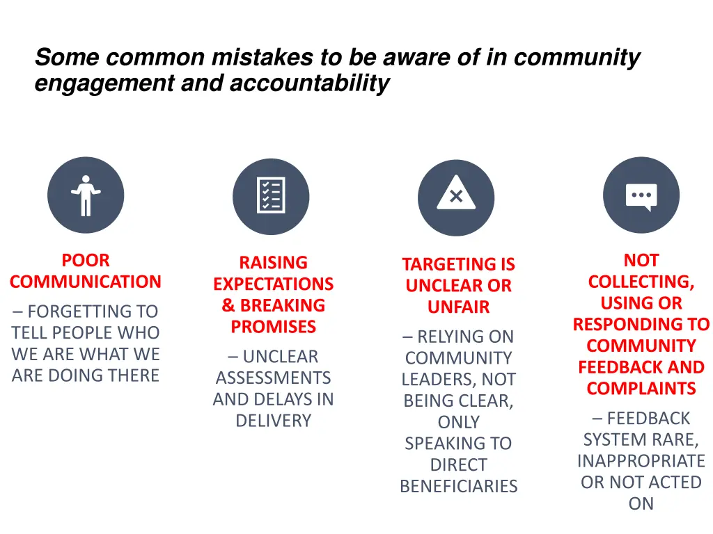 some common mistakes to be aware of in community