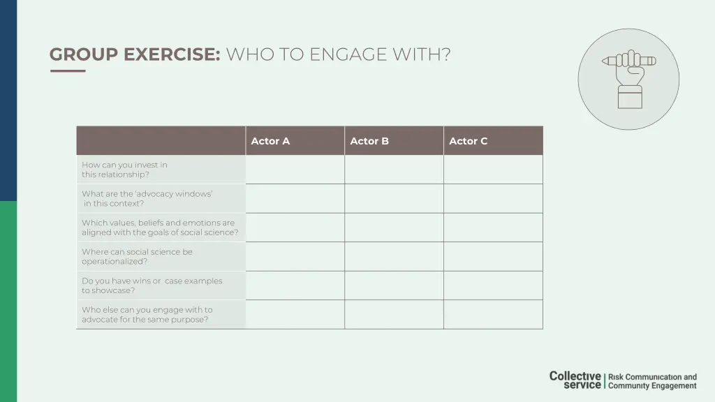 group exercise who to engage with