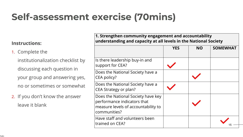 self assessment exercise 70mins