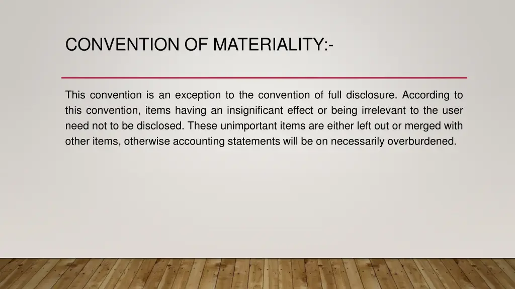 convention of materiality