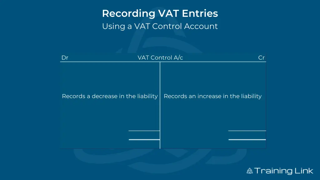 recording vat entries using a vat control account