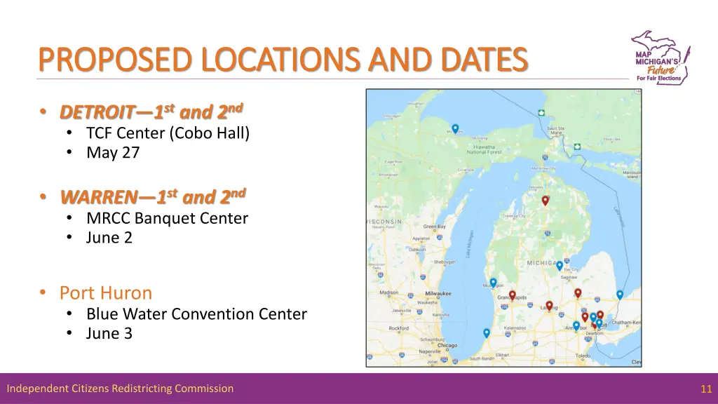 proposed locations and dates proposed locations 4