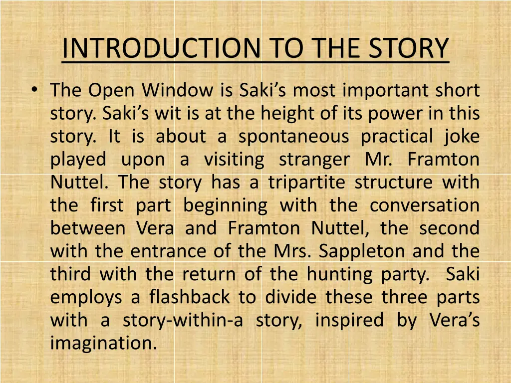 introduction to the story