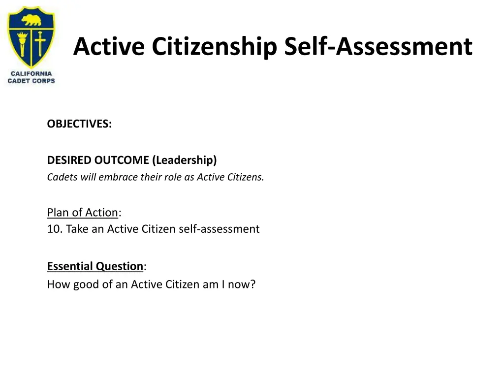 active citizenship self assessment