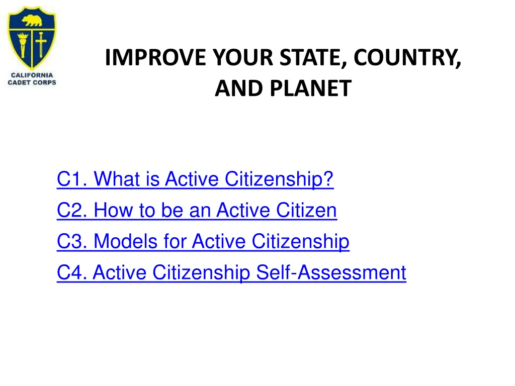 improve your state country and planet