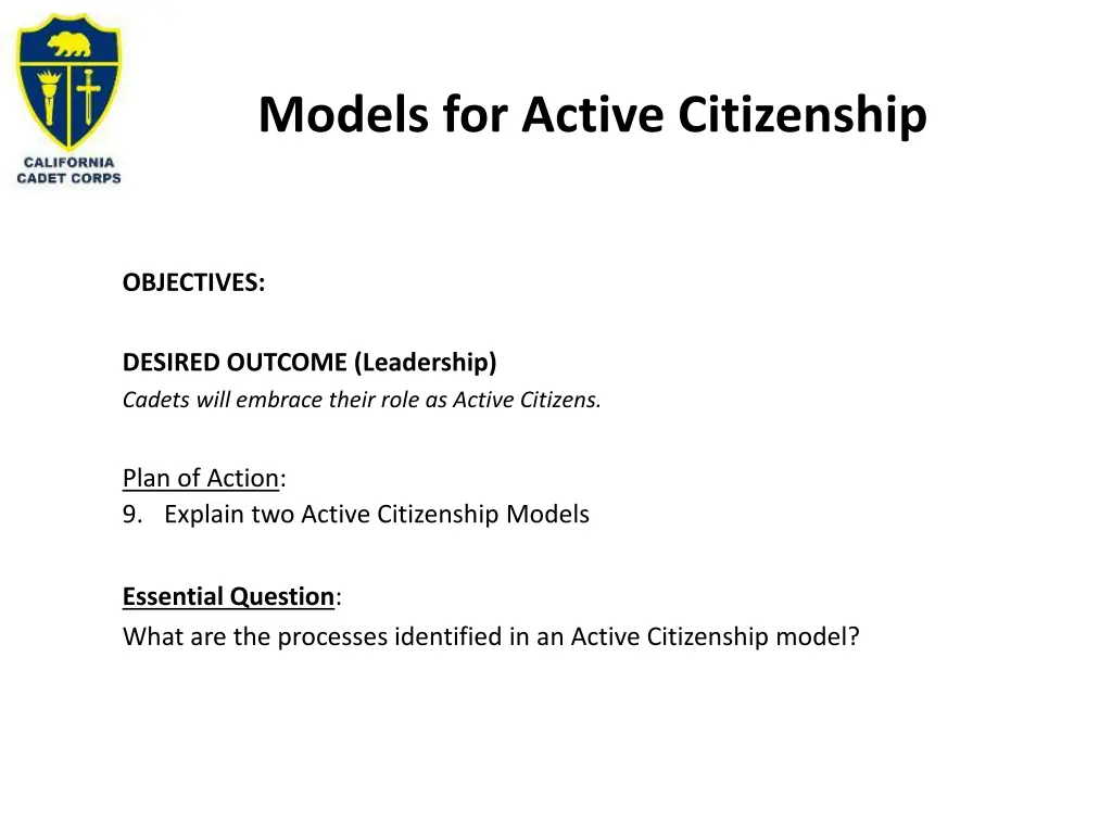 models for active citizenship