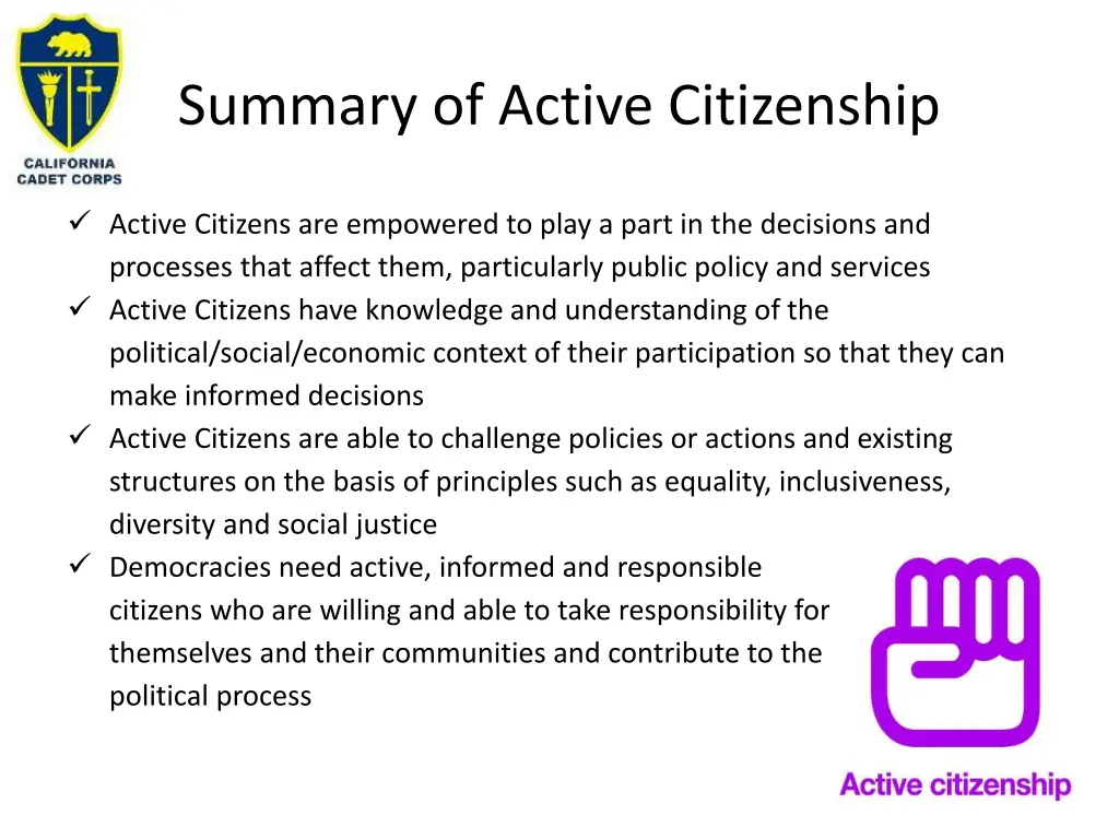 summary of active citizenship 1