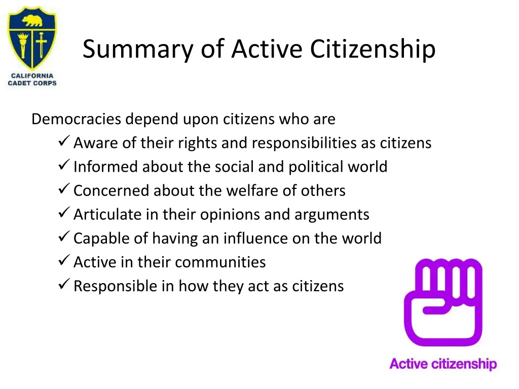 summary of active citizenship 2