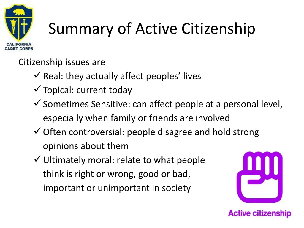 summary of active citizenship 3