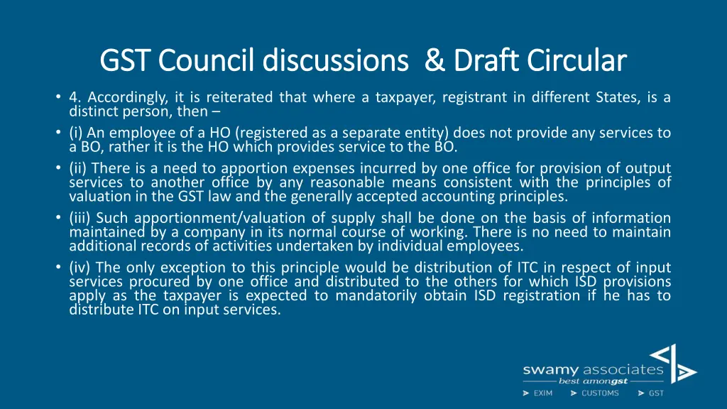 gst council discussions draft circular 11