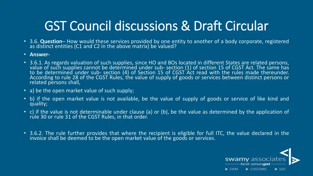 gst council discussions draft circular 6