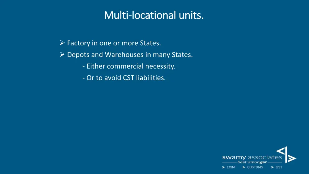 multi multi locational units locational units