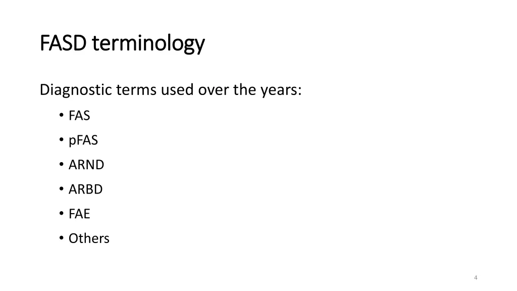 fasd terminology fasd terminology