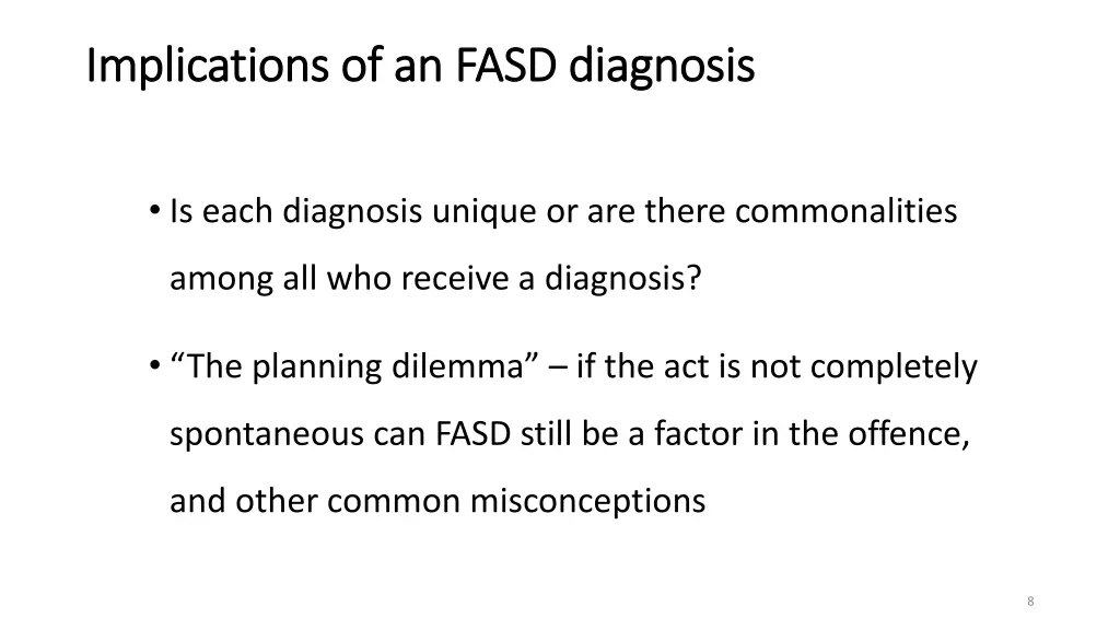 implications of an fasd diagnosis implications