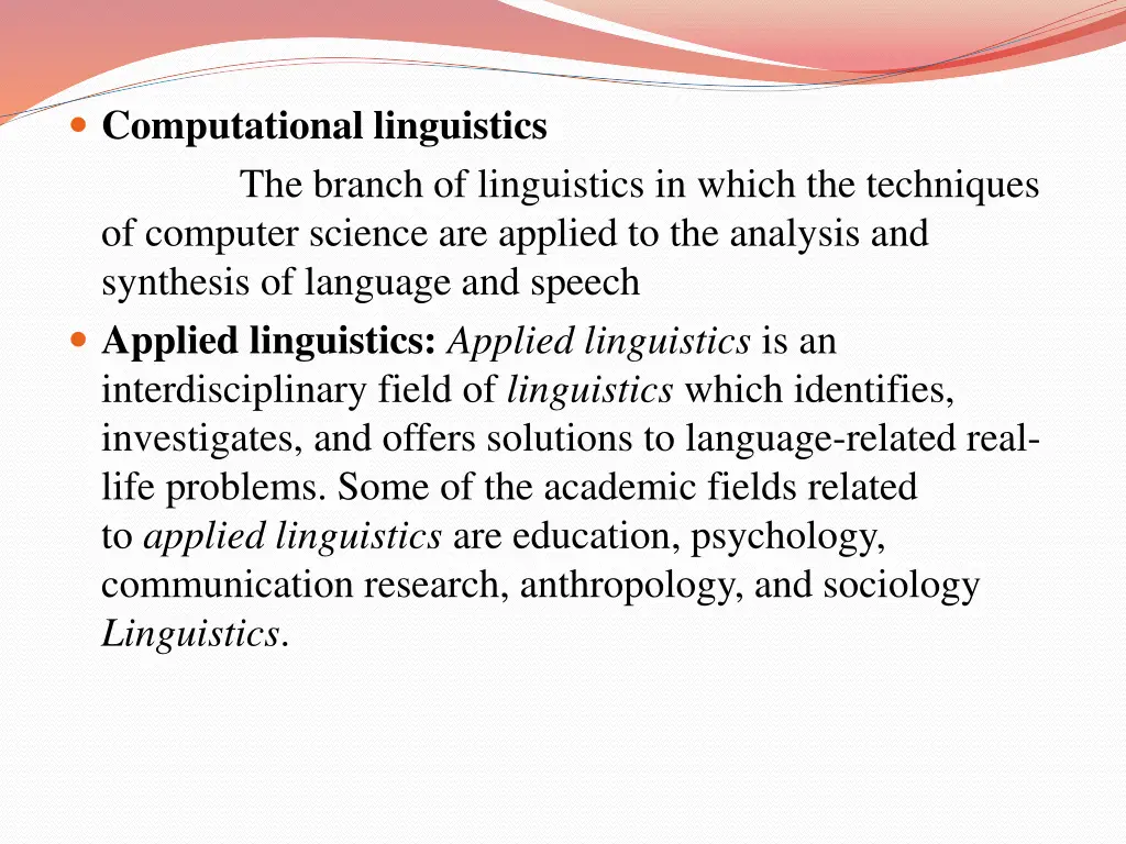 computational linguistics the branch