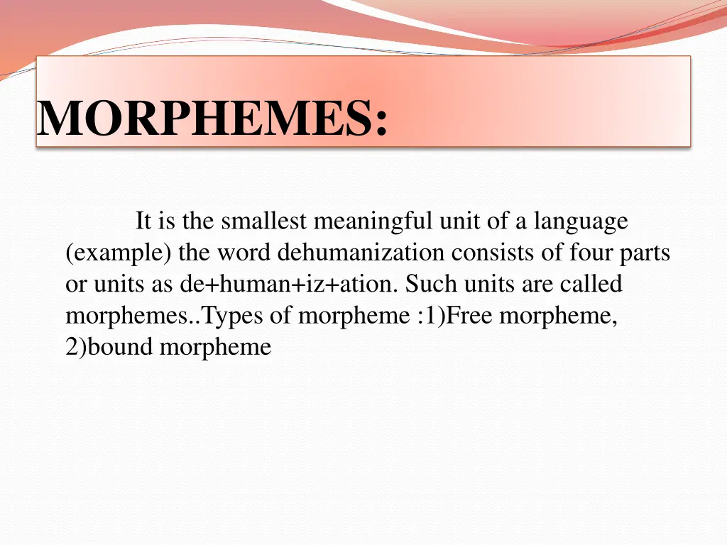 morphemes