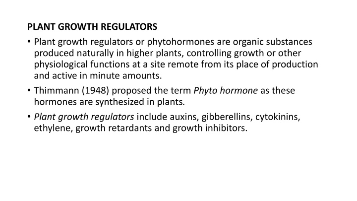 plant growth regulators plant growth regulators