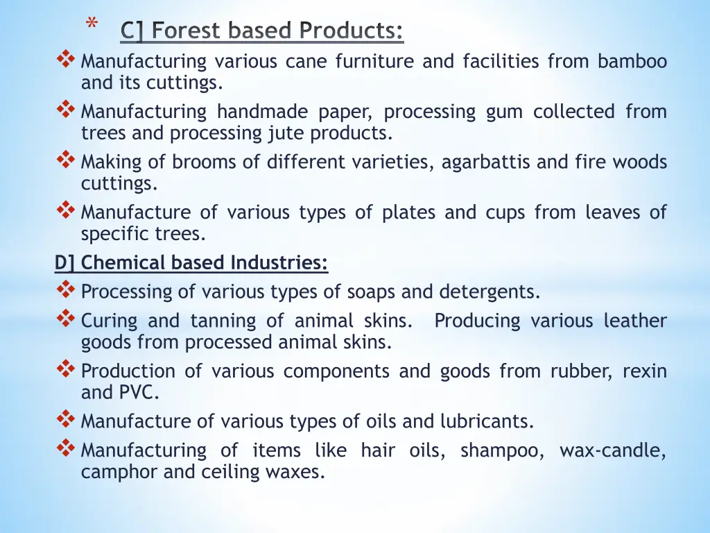 c forest based products