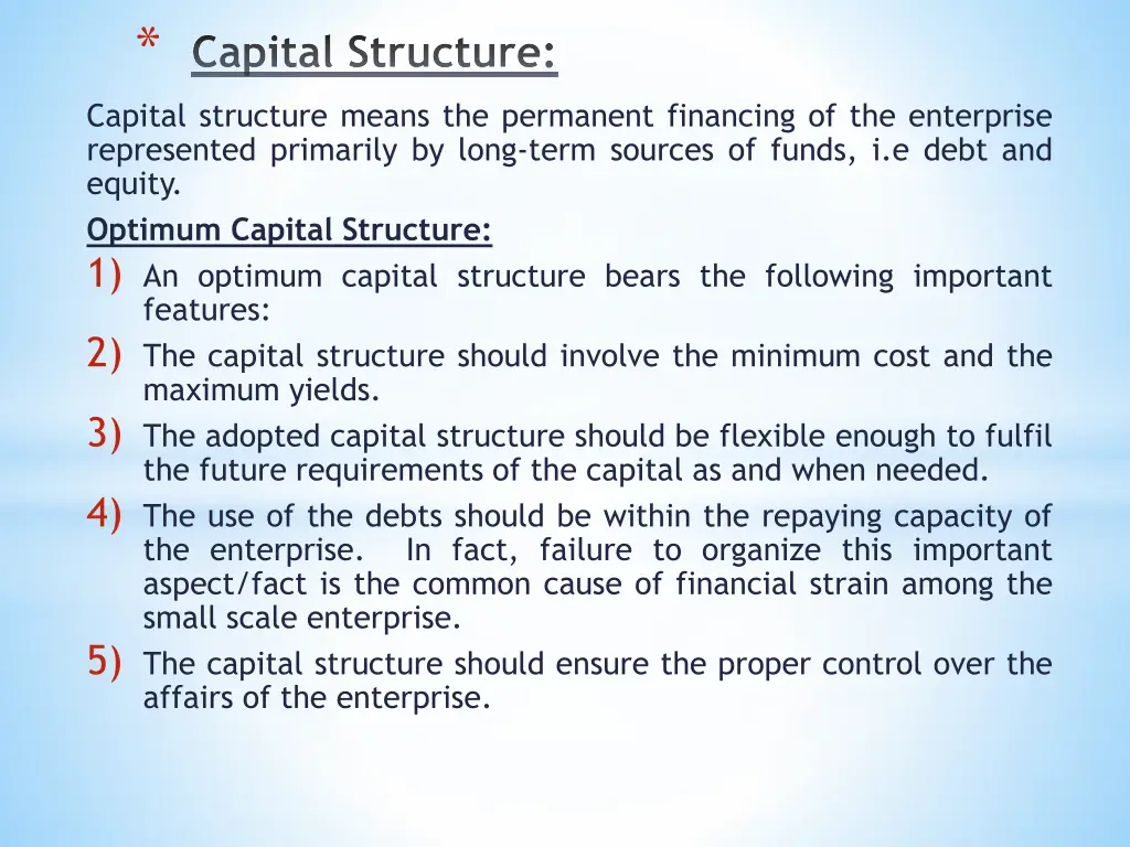 capital structure