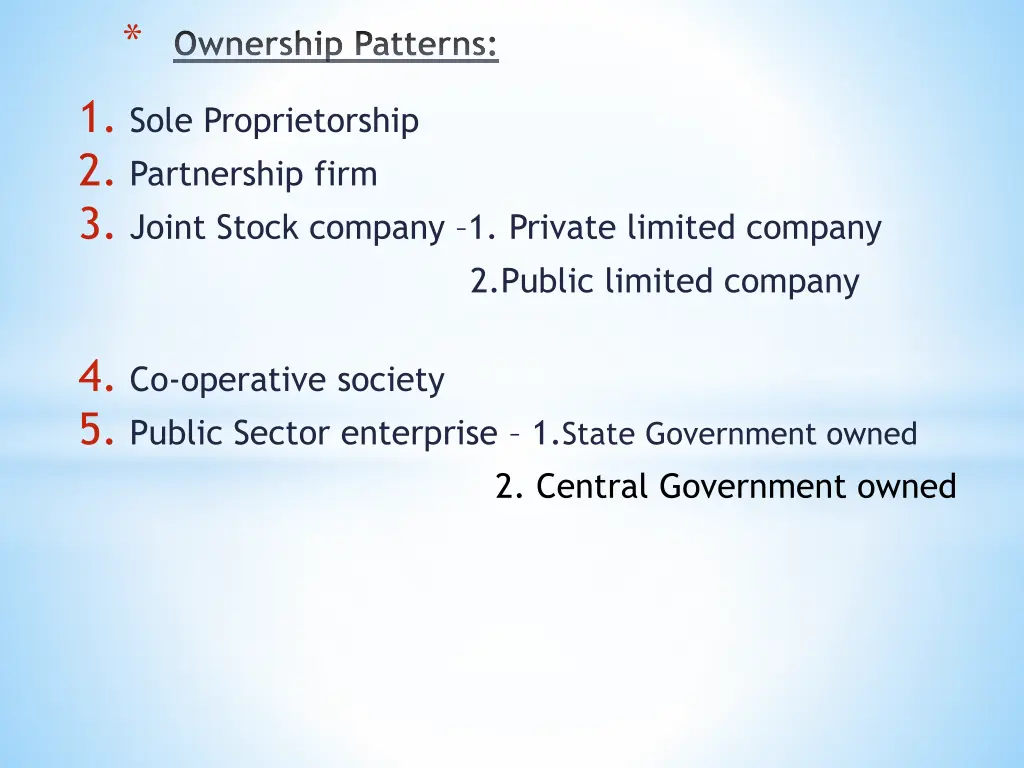 ownership patterns