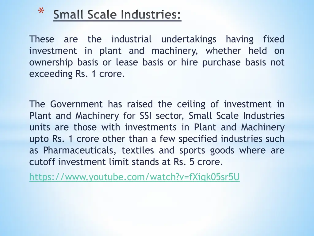 small scale industries