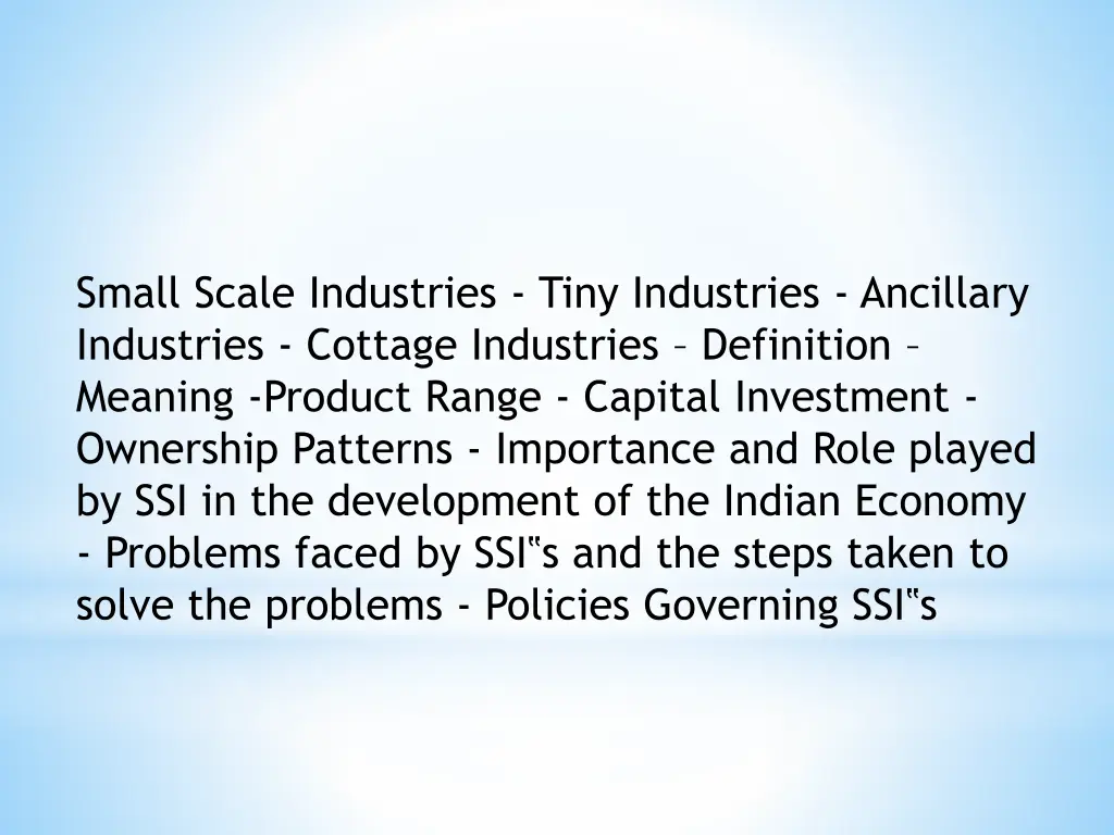 small scale industries tiny industries ancillary