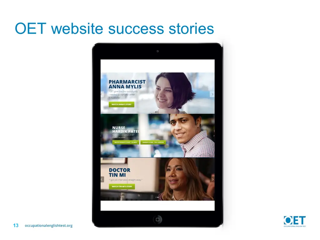 oet website success stories