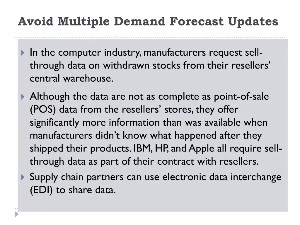 avoid multiple demand forecast updates 1