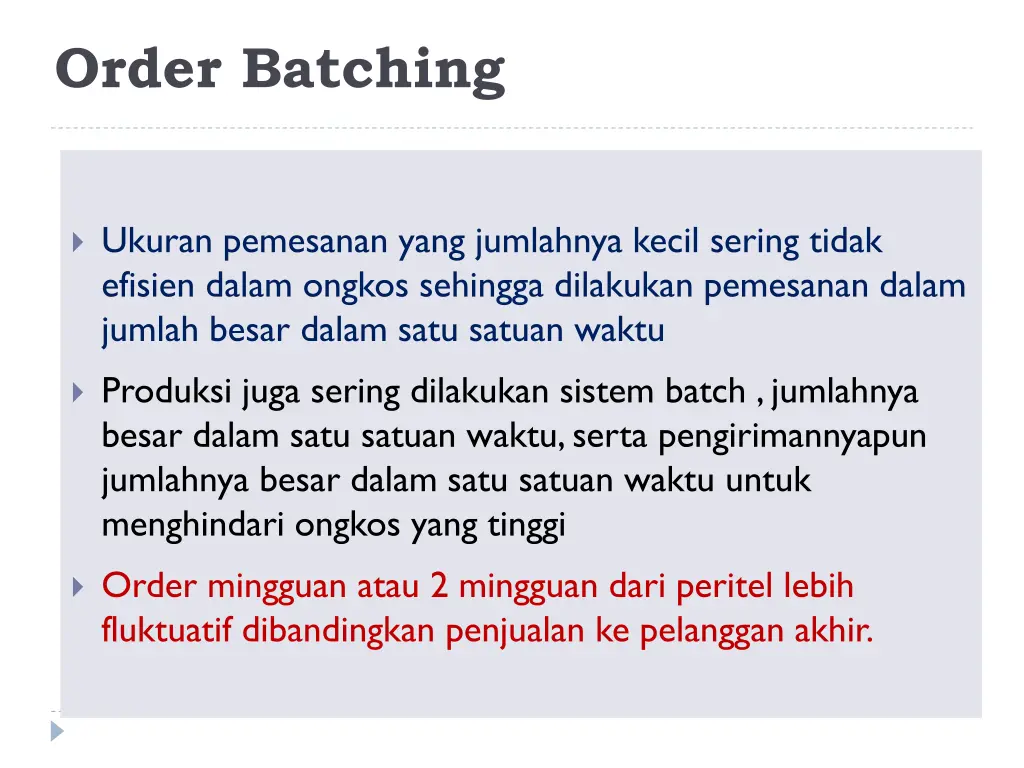 order batching